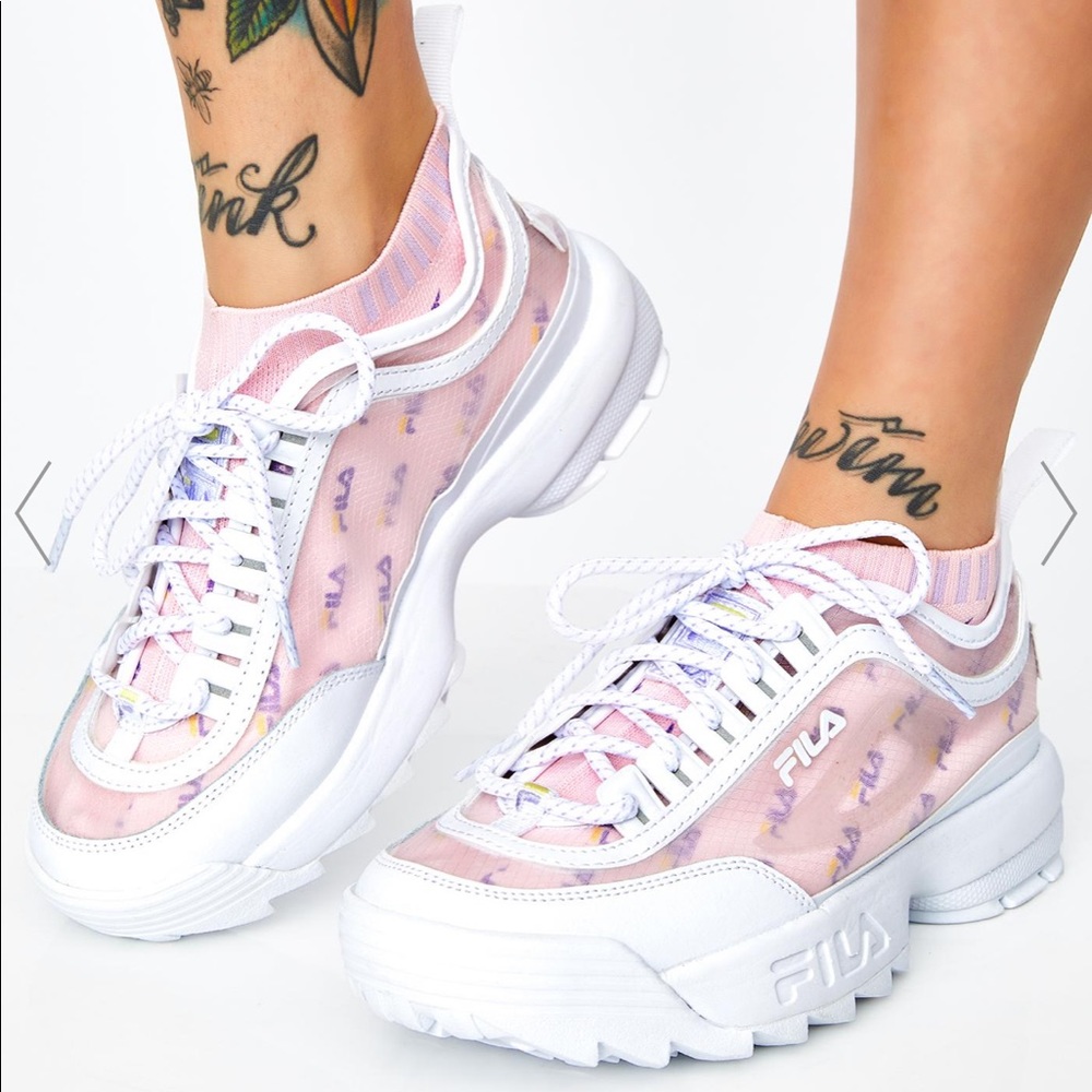 Fila Lilac Disruptor II Sock Mesh Sneaker - Picture 2 of 5